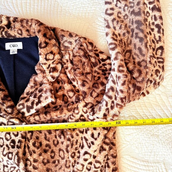 Vintage Y2k Leopard Faux Fur Statement Coat by Cato Size XL - Picture 10 of 11